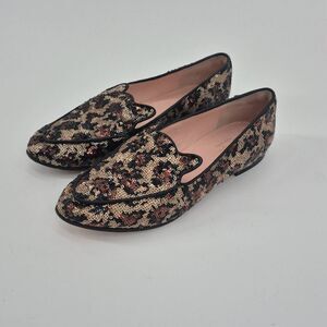 Kate Spade Cat Loafer Flats Leopard Print Sequin Shoes Size 6